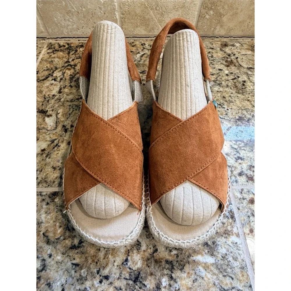 La Manual Marina Suede Leather Espadrille Sandals Comfort Shoes Spain 39 8.5-9